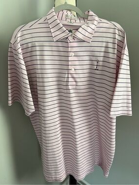 PETER MILLAR Summer Comfort Carmel Country Club Charlotte NC 1947 Pink XL Polo